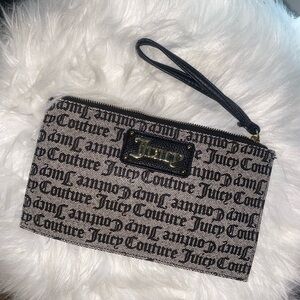 Juicy Couture Black and Gray Wristlet
